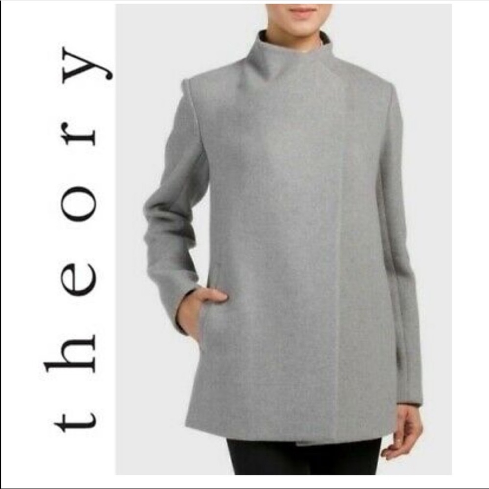 Theory  stand up wool coat